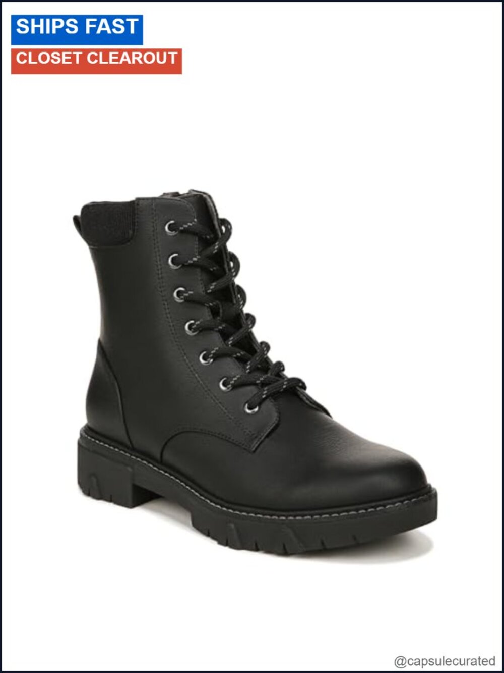 Women's Faux Leather Mid-Calf Lace-Up Zip Boots Comfortable Casual
